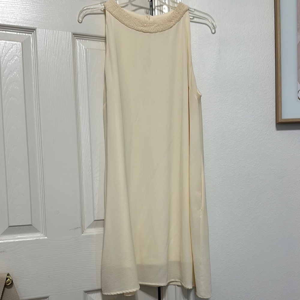 Elegant Cream Sleeveless Dress